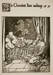 Sir Geraint endormi, illustration de 